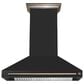 Forno Aria 48" Wall Mount Range Hood in Black and Antique Brass, , large