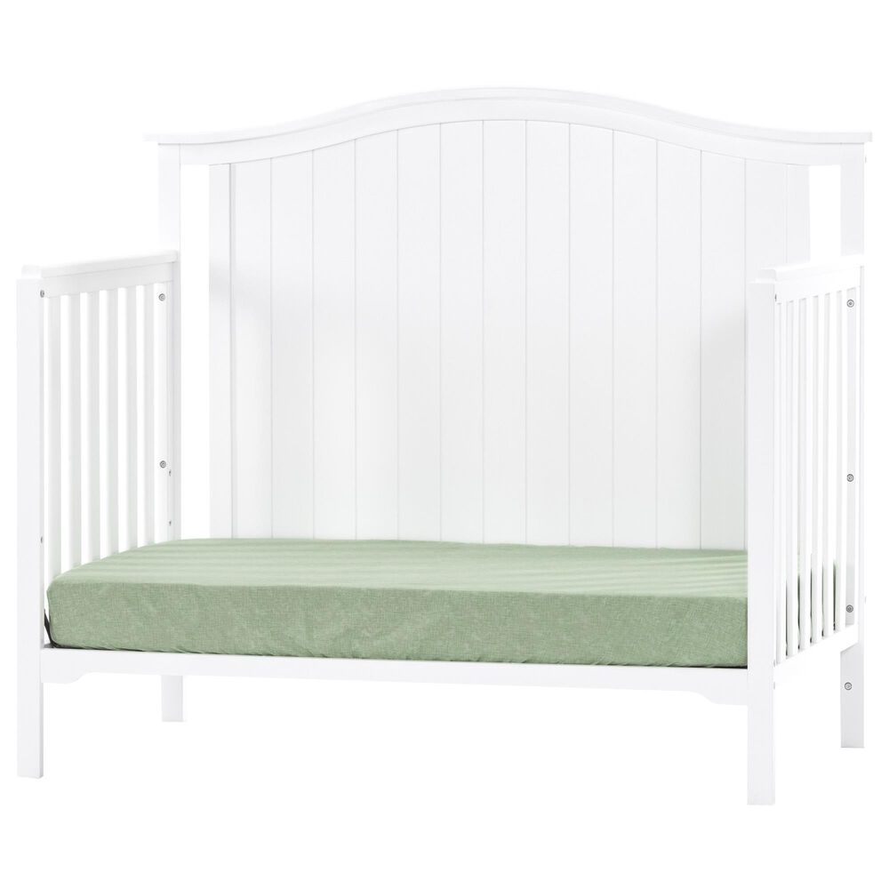 Foundations Worldwide Hampton Arch Top 4-In-1 Convertible Baby Crib in Matte White, , large