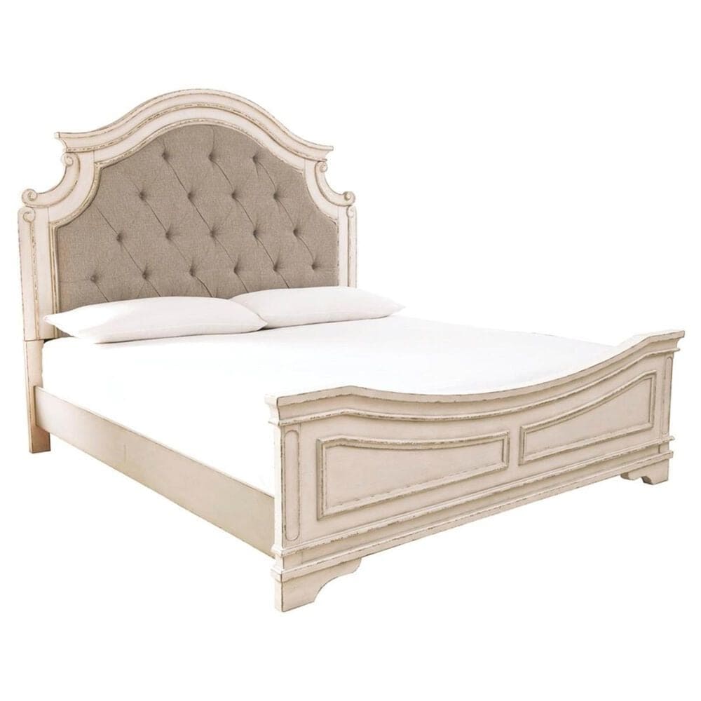Ashley Realyn Queen Panel Bed in Chipped White, , large