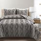 Triangle Home Fashions Avon Textured Ruffle 3-Piece King Comforter Set in Dark Gray, , large