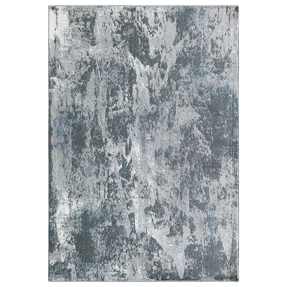 Rugs America Ivida Blue Springs 5"3" x 7" Gray and White Area Rug, , large