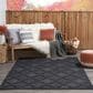 Nourison Easy Care 5" x 7" Charcoal and Black Indoor/Outdoor Area Rug, , large