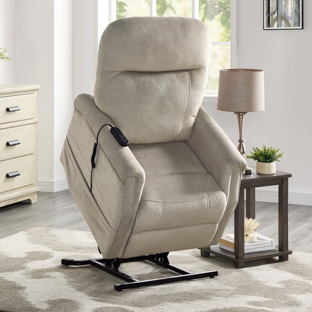 Steve Silver Rhodes Power Lift Recliner in Aspen Khaki, , large