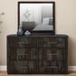 Fallridge Balam 6-Drawer Dresser and Mirror in Black, , large