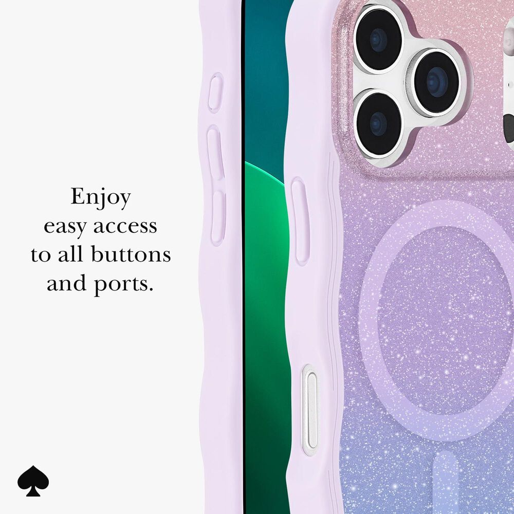 Kate Spade Wavy MagSafe Case for Apple iPhone 17 Pro in Opal Glitter, , large