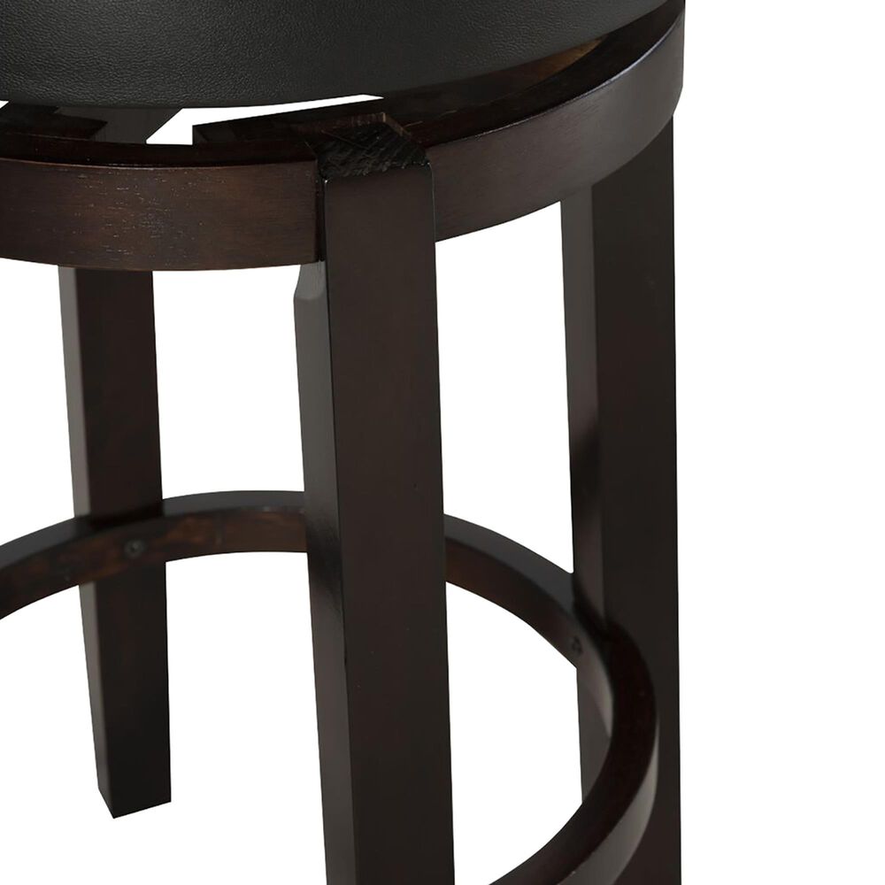 Linden Boulevard Maya Swivel Counter Stool with Black Cushion in Brown, , large
