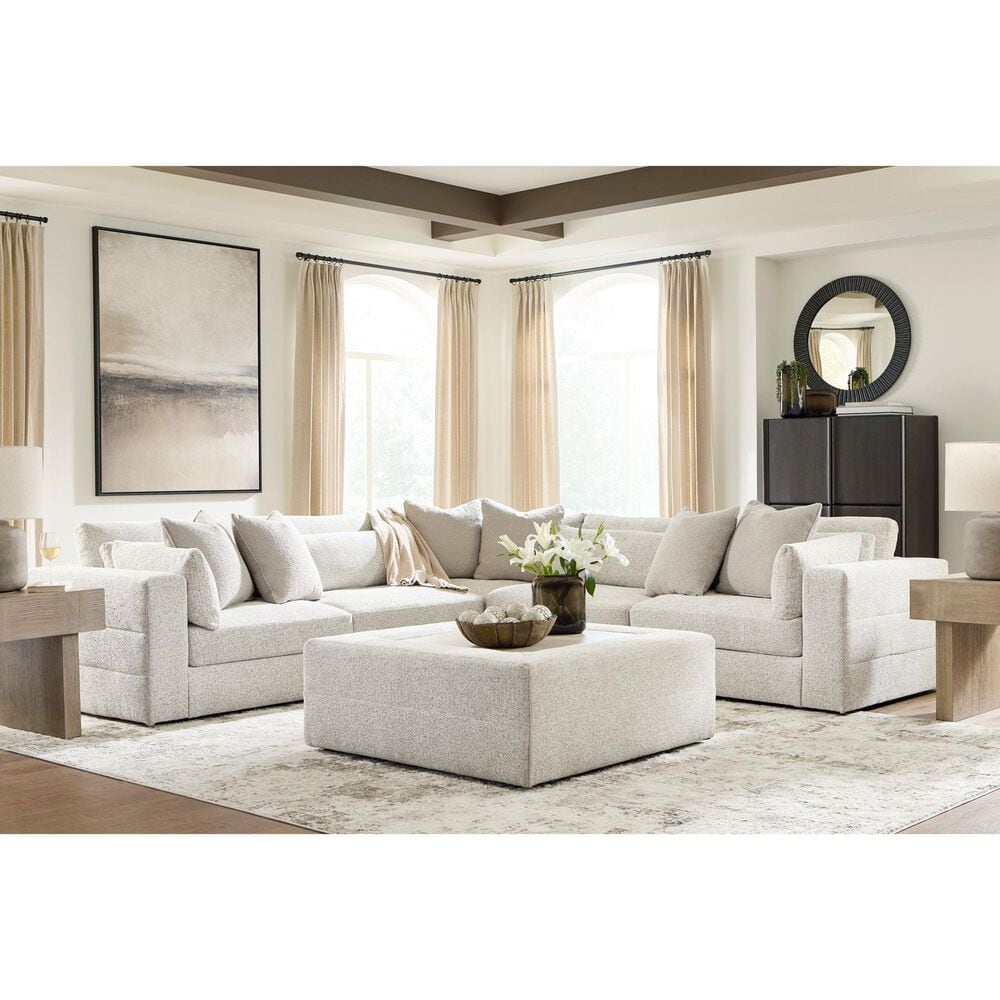 Ashley Ashbourne Estate Oversized Accent Ottoman in Snowstone, , large