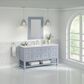 James Martin Vanities Breckenridge 60" Single Bathroom Vanity in Serenity Blue with 3 cm White Zeus Quartz Top and Rectangular Sink, , large