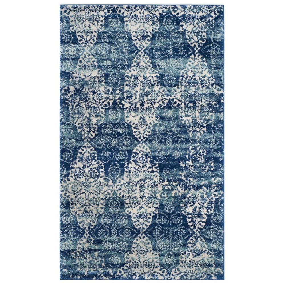 Safavieh Evoke EVK266F-3 3&#39; x 5&#39; Royal/Ivory Area Rug, , large