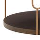 Signature Design by Ashley Brazburn Round Cocktail Table in Dark Brown and Gold, , large