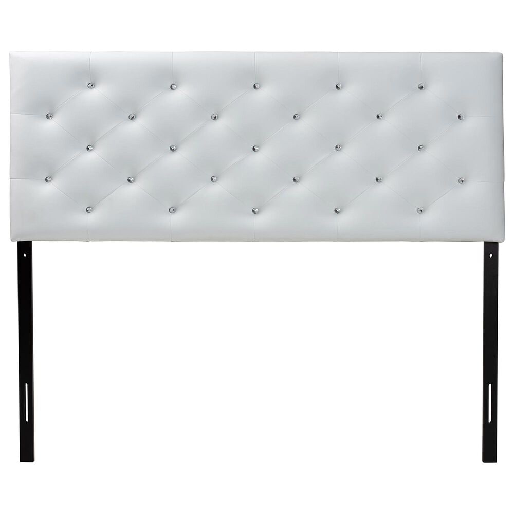 Baxton Studio Viviana Full Upholstered Headboard in White, , large