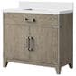 Lexora Home Laurel 36" Single Bathroom Vanity in Grey Oak with White Cultured Marble Top and Rectangular Sink, , large