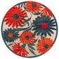 Nourison Aloha ALH33 5"3" Round Ivory and Multicolor Indoor/Outdoor Area Rug, , large