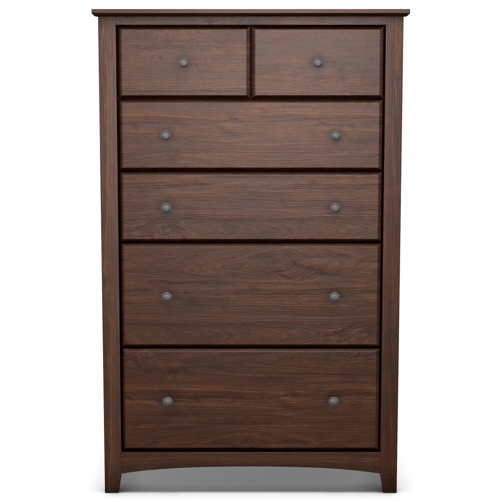 Archbold Furniture Shaker 6-Drawer Chest in Brown Mahogany, , large