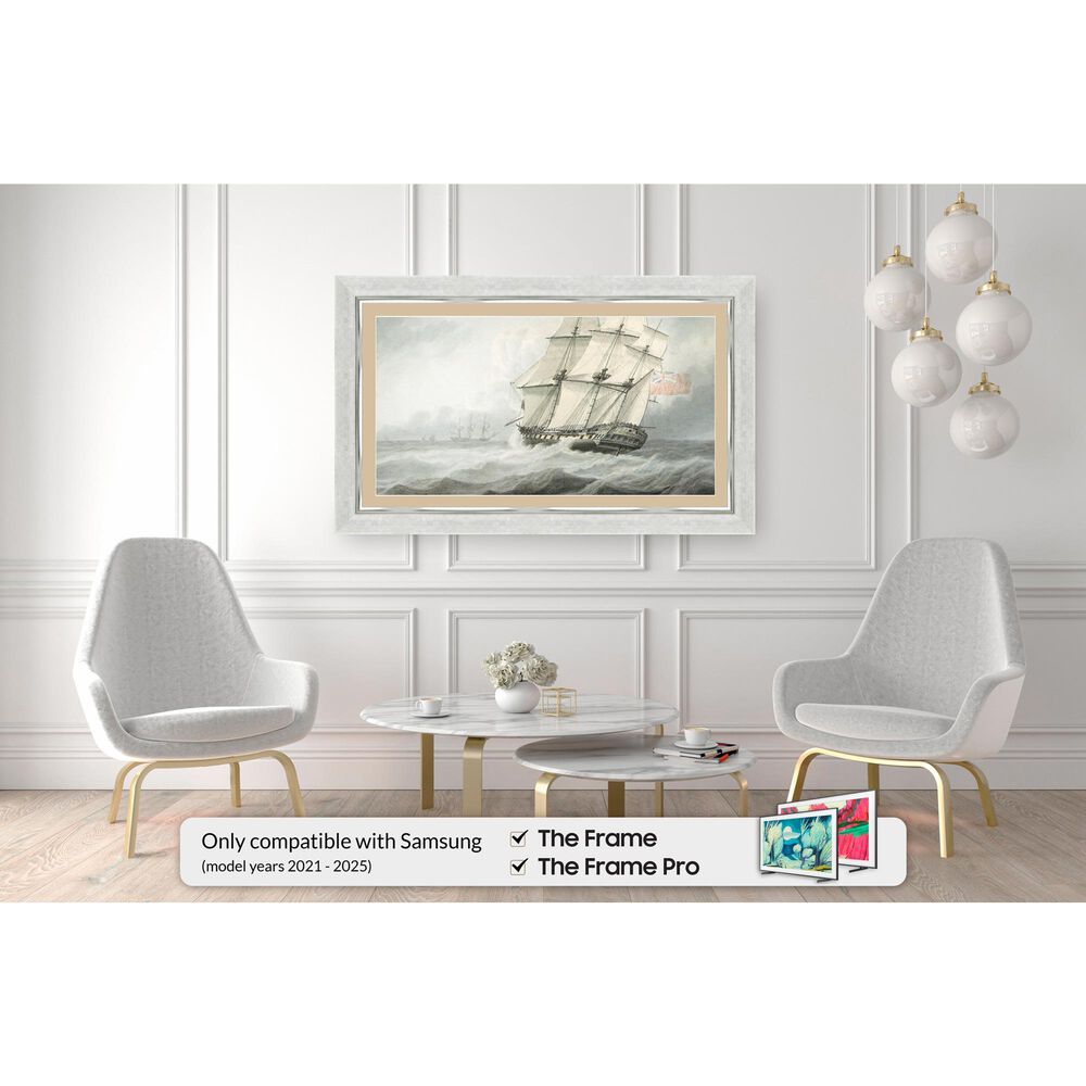 Deco TV Frames Premiere 85" Frame Bezel for Samsung the Frame TV in Contemporary Silver, , large