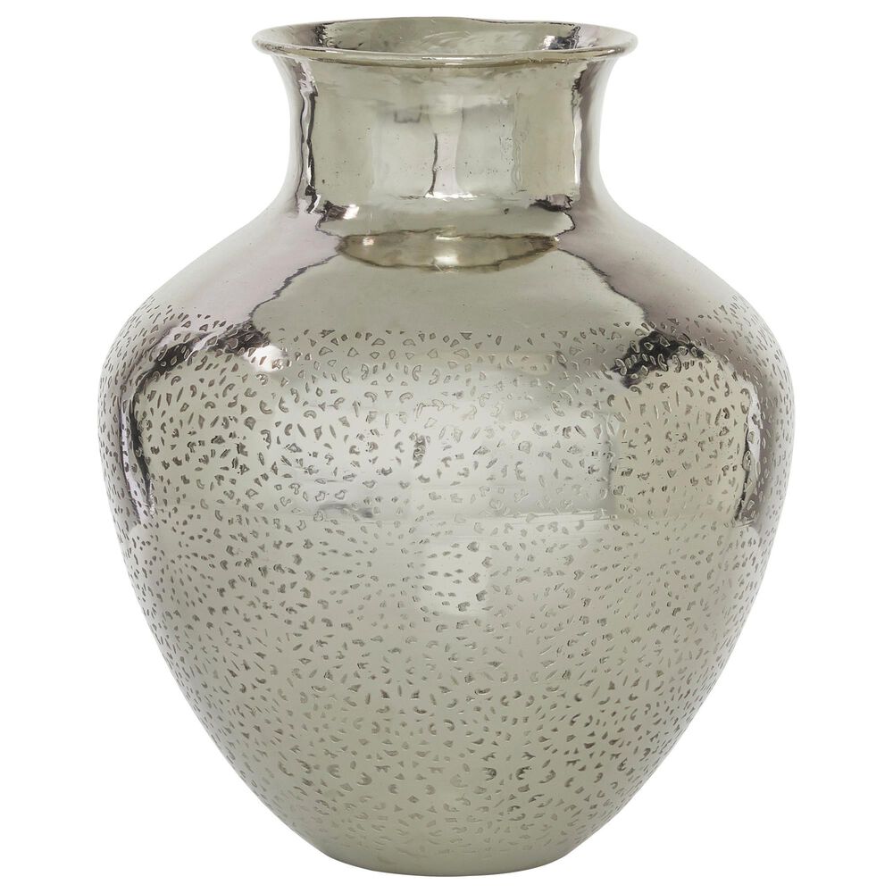 Maple and Jade 16" Contemporary Aluminum Vase in Silver, , large