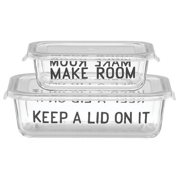 Kate Spade New York Good Taste 4-Piece Rectangular Food Storage Set in Black and Clear, , large