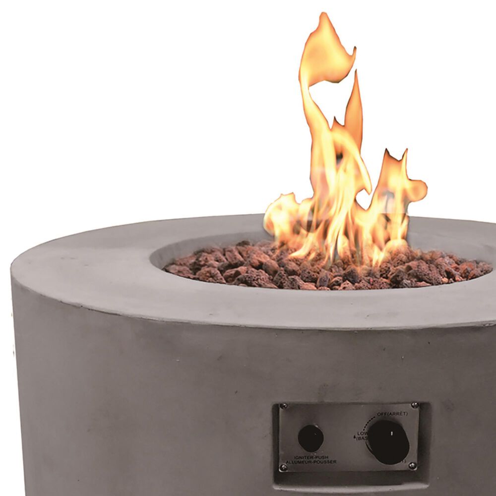 Elementi Fire Tramore Round Natural Gas Fire Table in Gray, , large