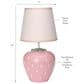 Lambs & Ivy Flower Power Strawberry Table Lamp in Pink, White and Green, , large