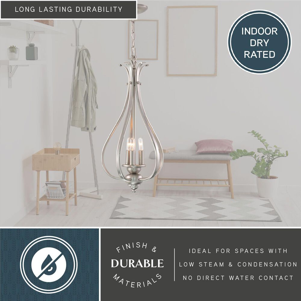 Vaxcel Monrovia 3-Light Pendant in Brushed Nickel, , large