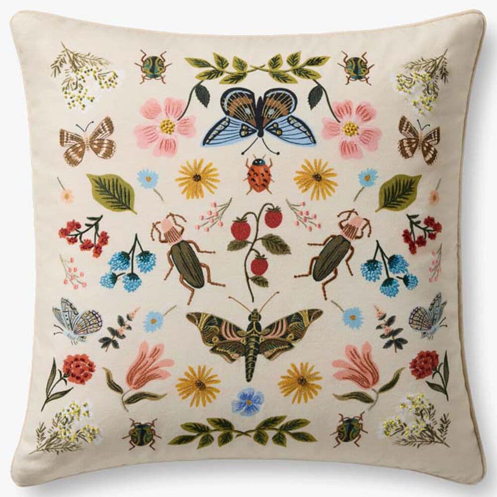 Loloi Curio Garden 22" Square Throw Pillow in White and Multicolor, , large