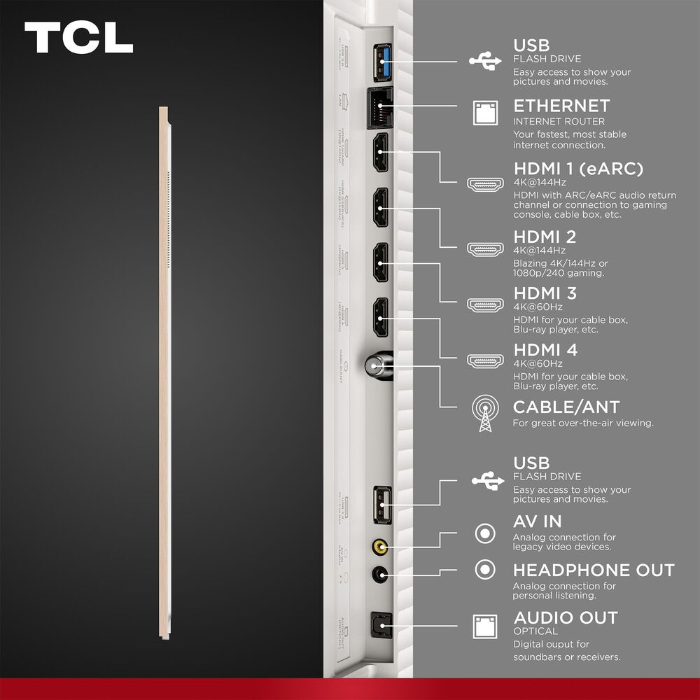 TCL 75" Class A300L Series 4K NXTVISION QLED in Black - Smart TV, , large