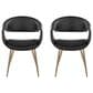 LumiSource Curvo Arm Chair with Black Faux Leather Cushion in Antique Copper (Set of 2), , large