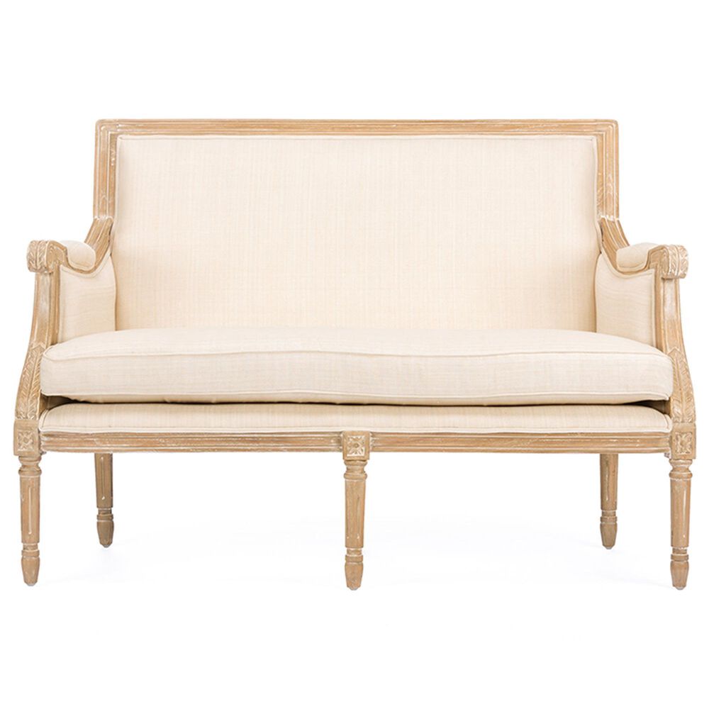 Baxton Studio Chavanon Stationary French Loveseat in Light Beige, , large