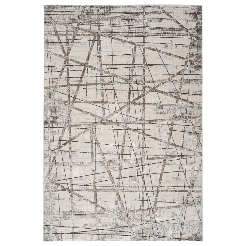 Nourison Desire 7"10" x 9"10" Grey and Silver Area Rug, , large
