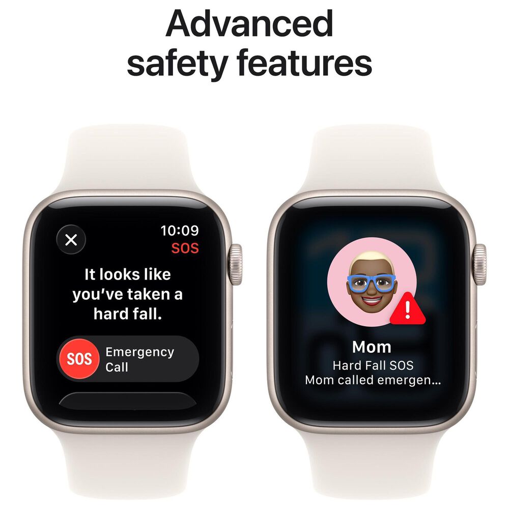 Apple Watch SE 3 (GPS+Cellular) 44mm Aluminum Case with Sport Band - S/M in Starlight and 2-Year AppleCare+, , large
