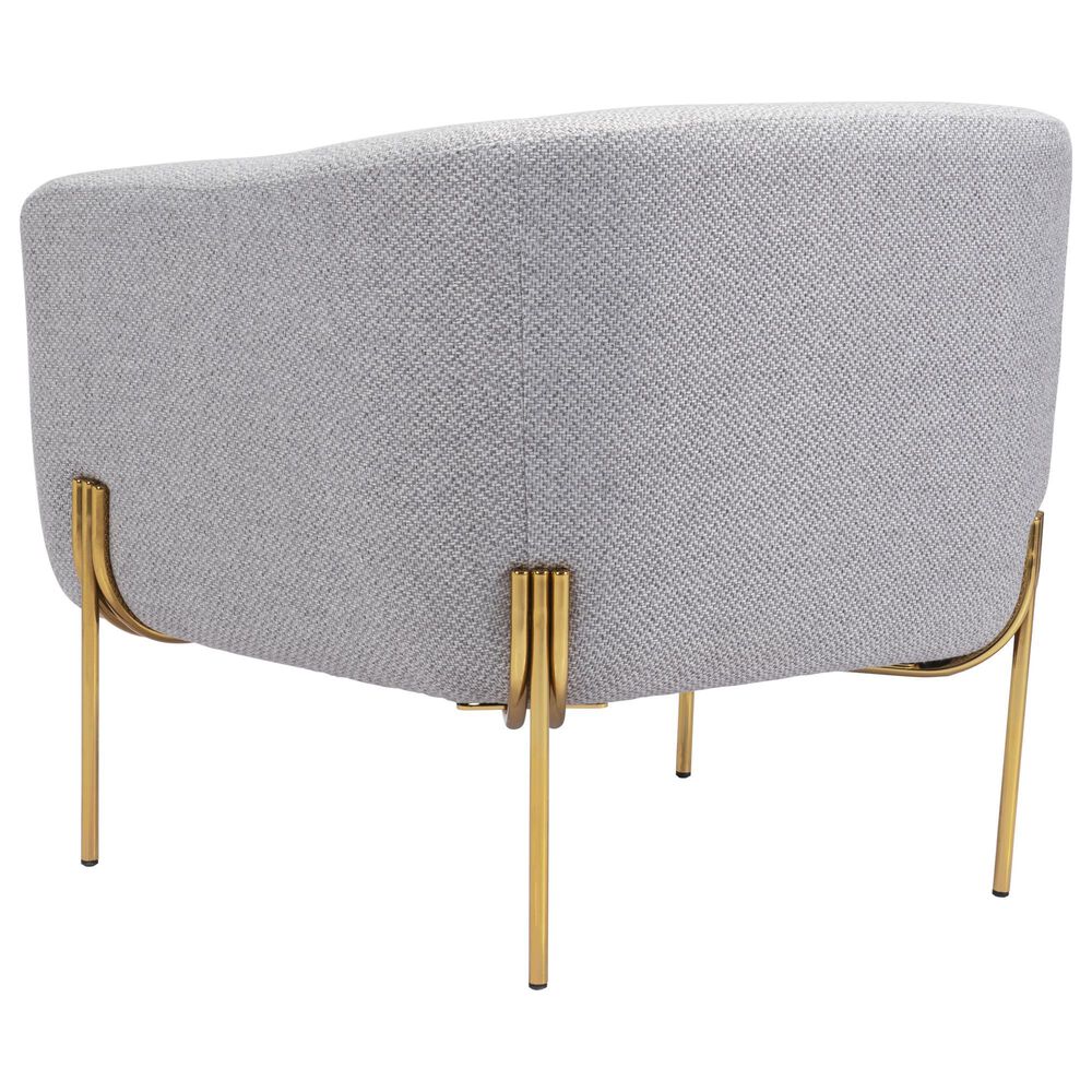 Zuo Modern Micaela Arm Chair in Gray and Gold, , large