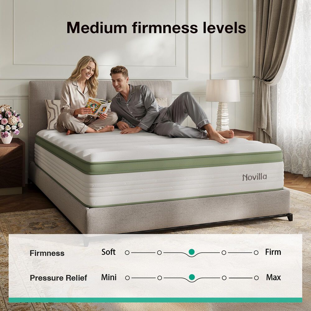 Novilla Grove 12" Medium Hybrid Queen Mattress in a Box, , large