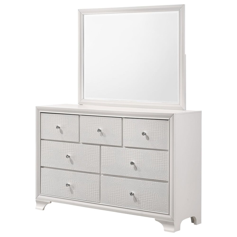 Crown Mark Lyssa 7-Drawer Dresser and Mirror in White, , large