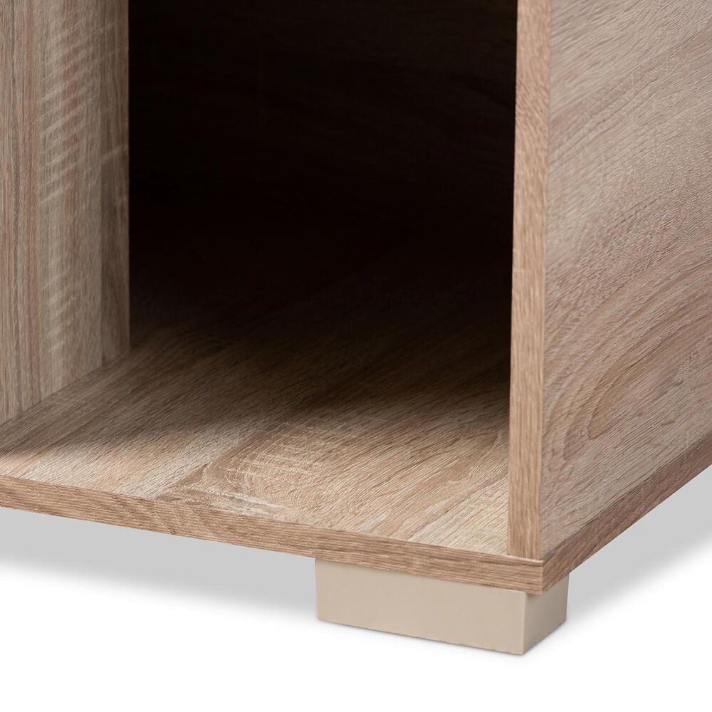 Baxton Studio Jasper 2-Door Litter Box Cover House in Oak, , large