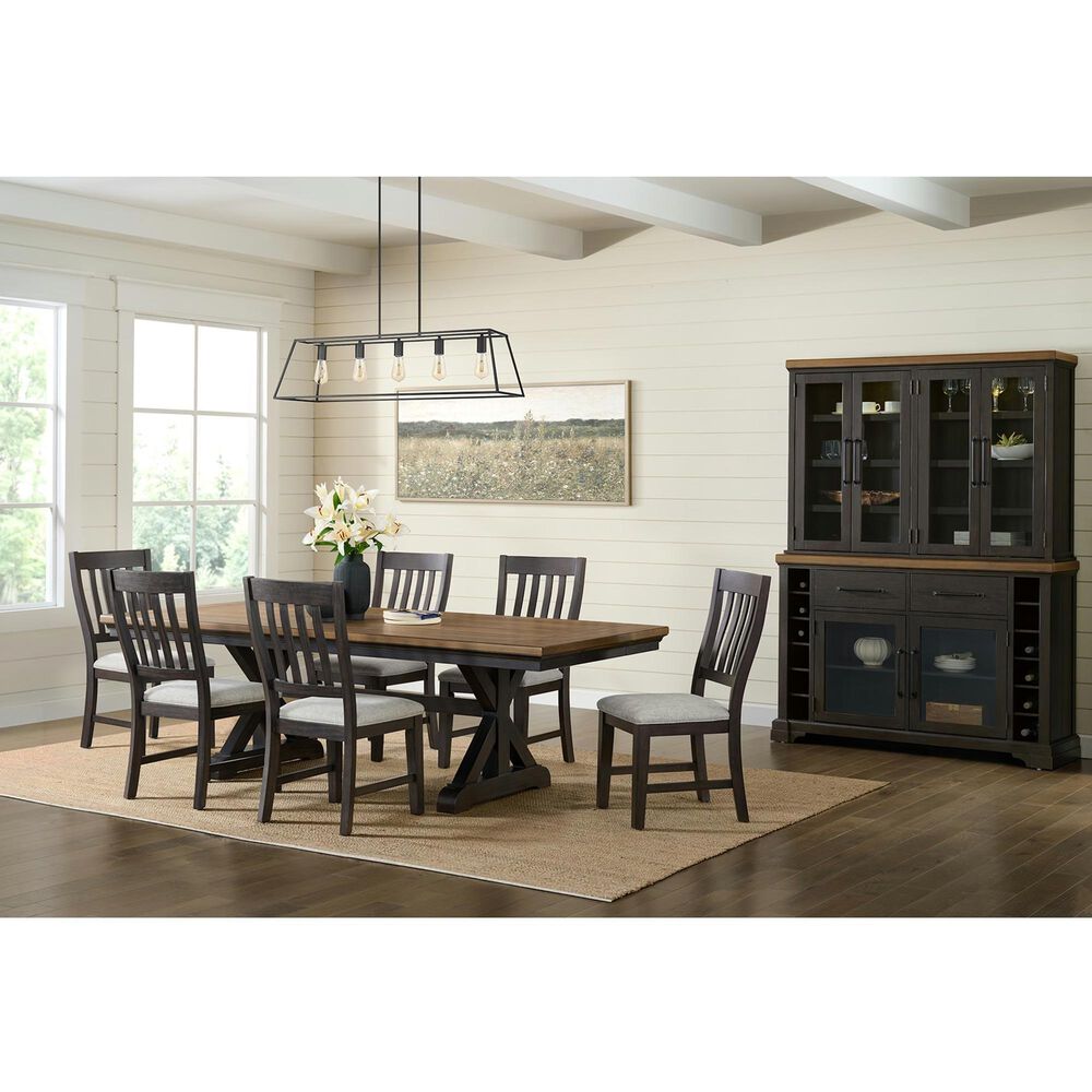 Mayberry Hill Montrose Side Chair with Light Grey Fabric in Espresso, , large