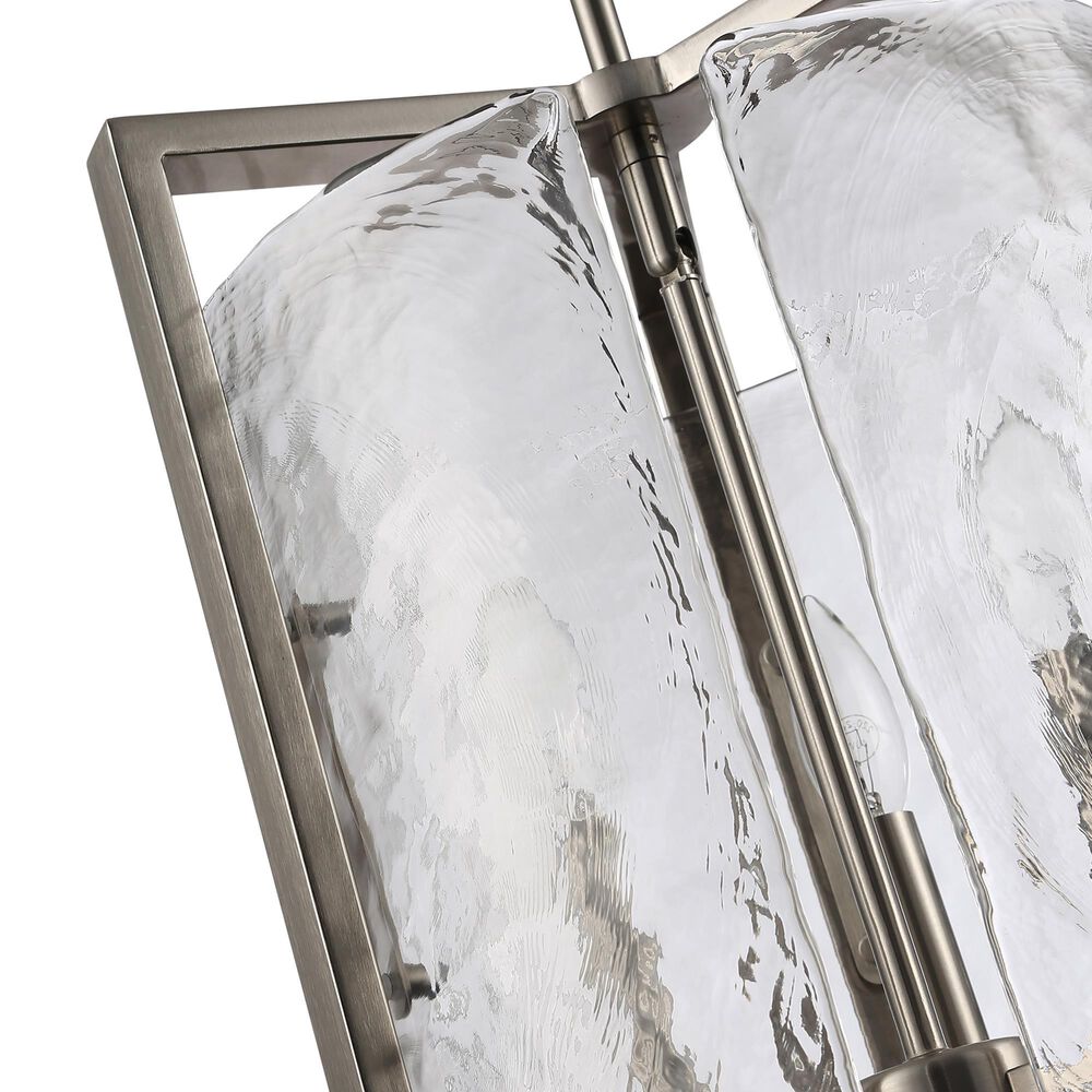 Golden Lighting Aenon 3-Light Wide Taper Candle Pendant with Hammered Water Glass Shade in Pewter, , large