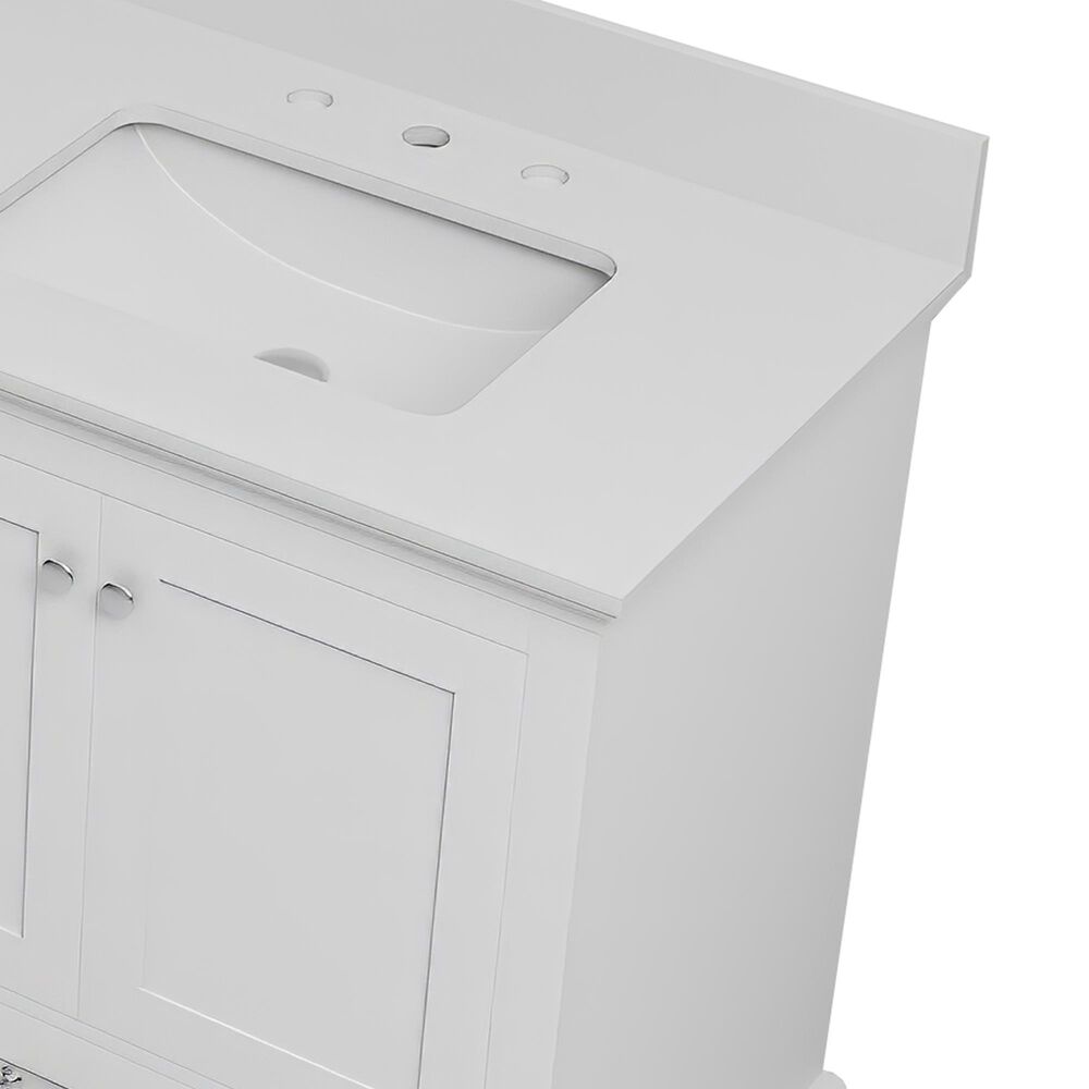 Lexora Home Dukes 80&quot; Double Bathroom Vanity in White with 2 cm White Quartz Top and Rectangular Sinks, , large