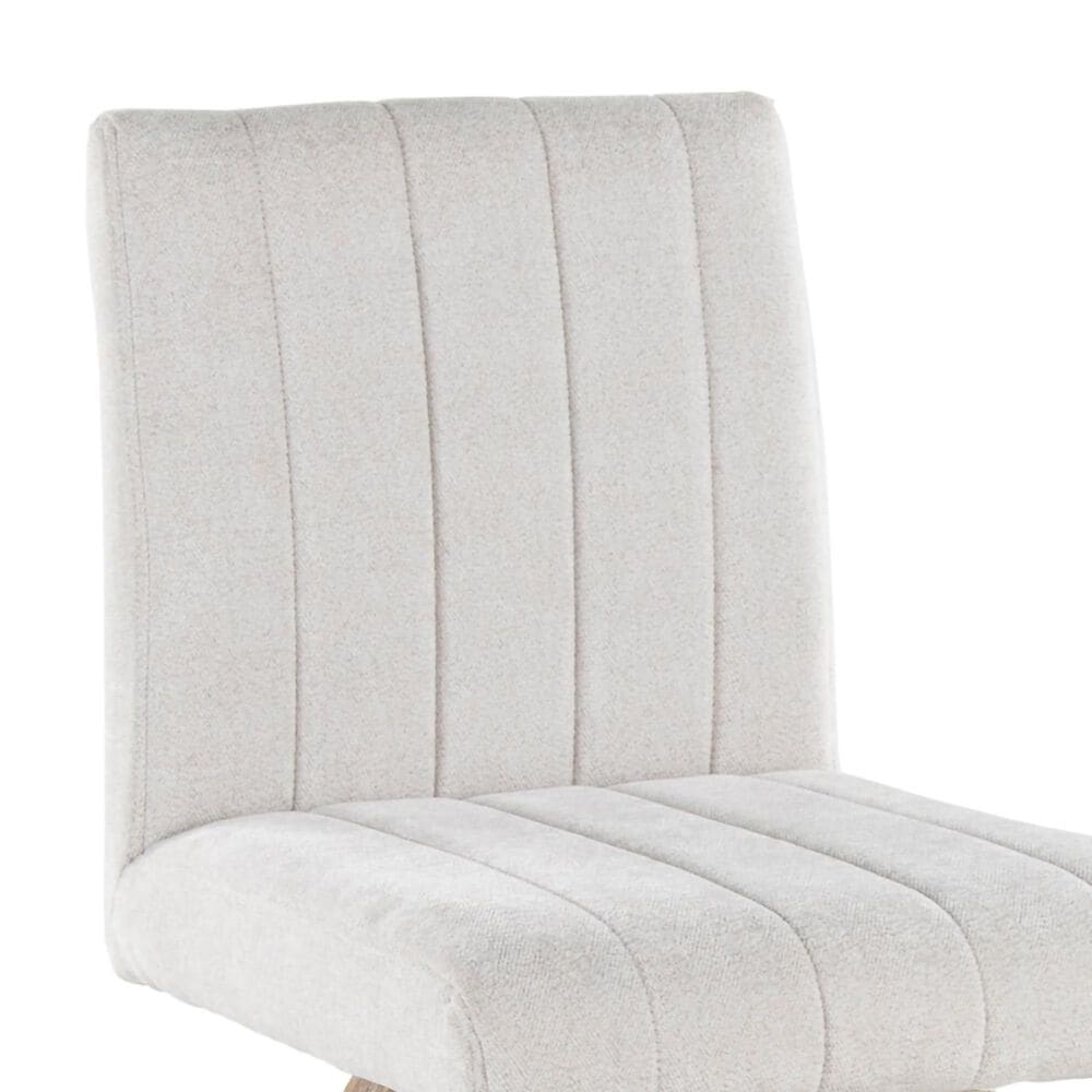 LumiSource Hank Swivel Counter Stool with Light Grey Fabric Upholstery in Whitewashed and Black (Set of 2), , large