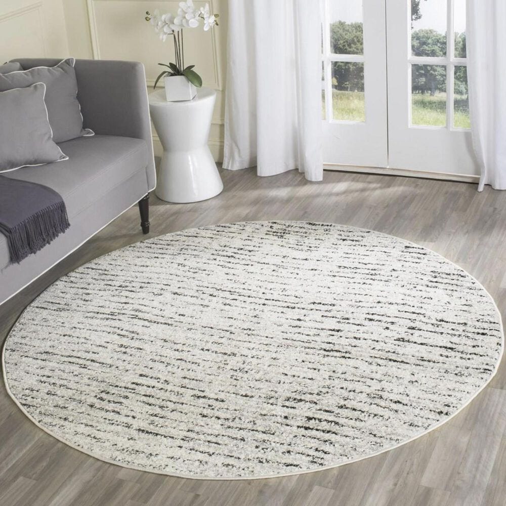 Safavieh Adirondack ADR117B 4" Round Ivory and Silver Area Rug, , large
