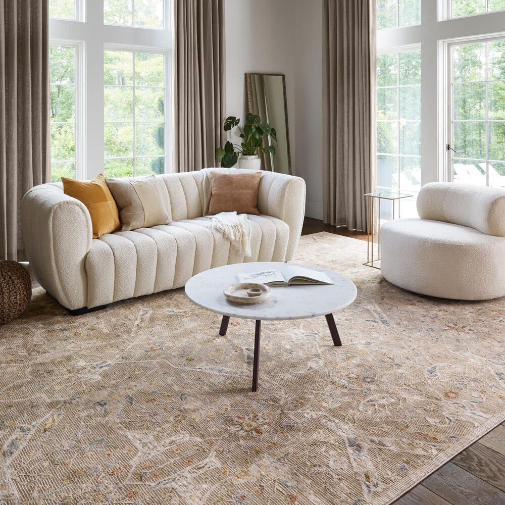 Surya Reina Light Brown, Tan, Denim, Rust, Olive, Light Gray, Cream and Mustard 6'7" x 9'6" Area Rug, , large