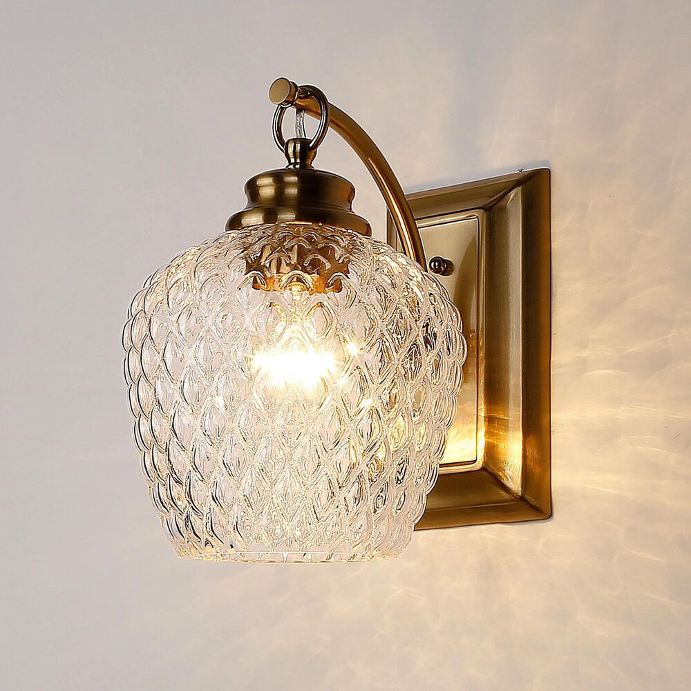 Golden Lighting Adeline 1-Light Wall Sconce in Modern Brushed Gold, , large
