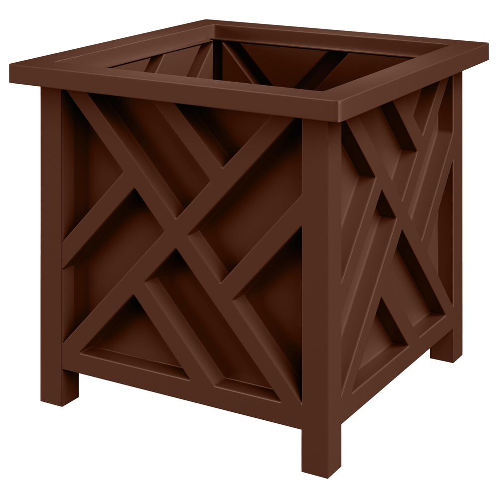 Timberlake 15.5" Lattice Design Planter Box in Brown, , large