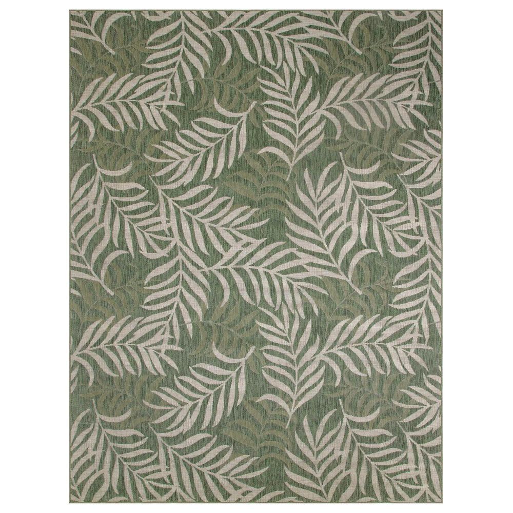 Nourison Garden Oasis GOA01 Green and Ivory 9&#39; x 12&#39; Indoor/Outdoor Area Rug, , large