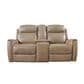 Bassett Douglas Leather Reclining Console Loveseat in Wheat, , large