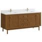 James Martin Laurent 72" Double Bathroom Vanity in Honey Oak with Single Hole 3 cm White Zeus Silestone Top and Rectangular Sinks, , large