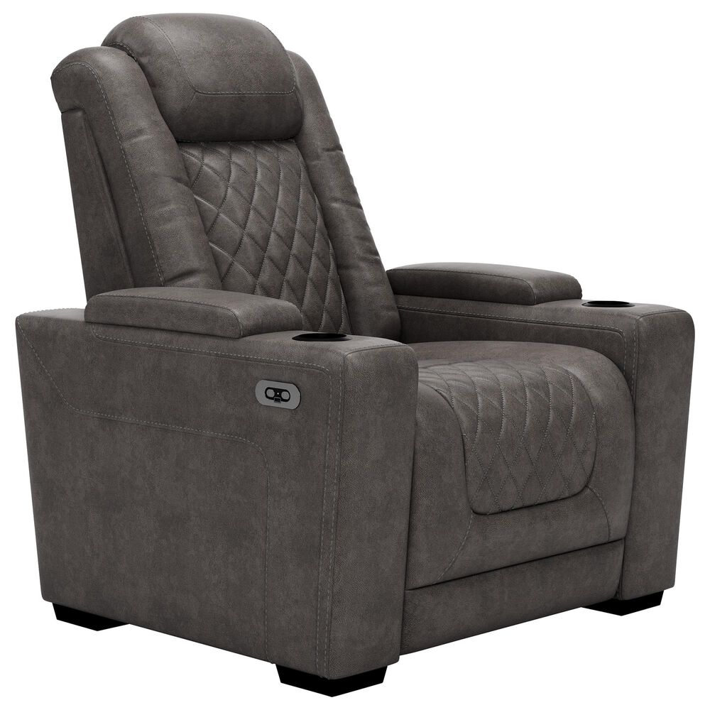 Signature Design by Ashley HyllMont Power Recliner with Power Headrest in Gray, , large
