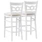 Linon Home Decor Teresa Bar Stool with Gray Cushion in White (Set of 2), , large