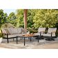 Ashley Carmel Highlands 4-Piece Patio Conversation Set in Beige, , large