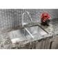 Blanco Quatrus 33" R15 1-3/4 Double Bowl Kitchen Sink in Refined Brushed, , large