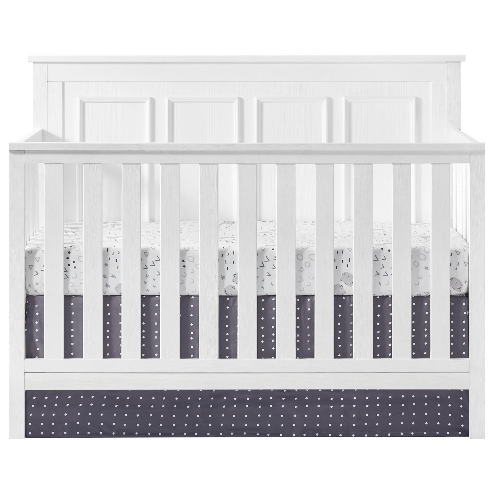 Oxford Baby Bennett 4 In 1 Convertible Crib in Rustic White NFM